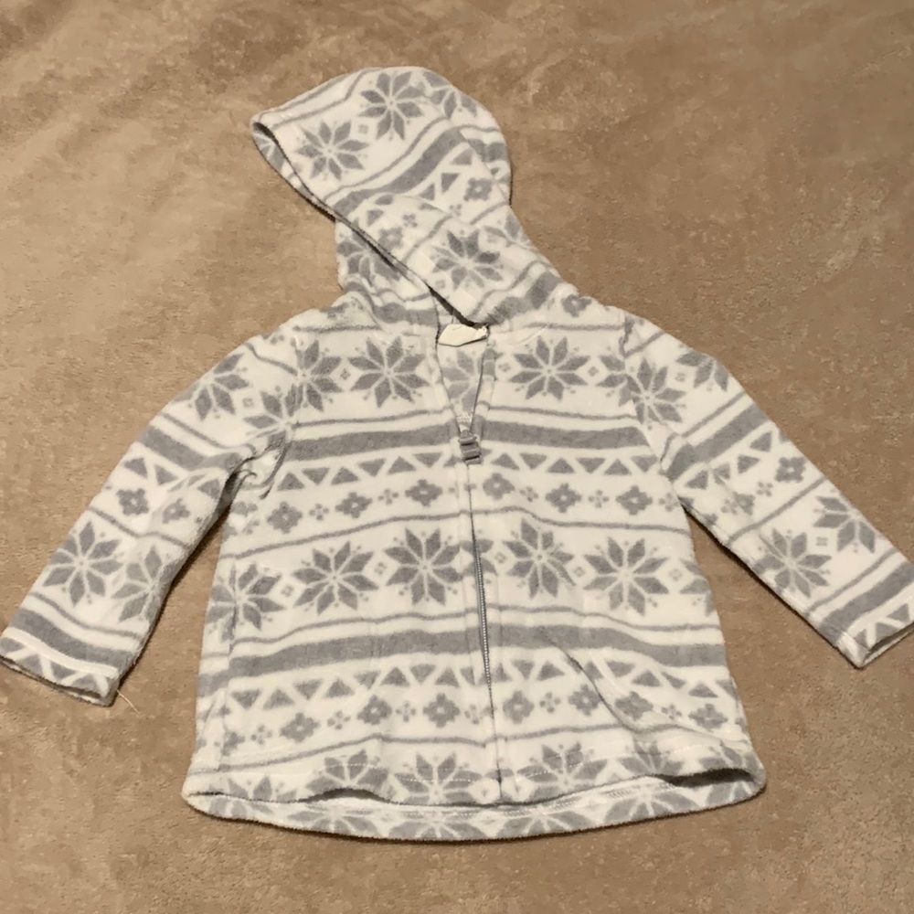 Toddler girls winter fleece zip up hoodie 12-18m